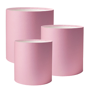 Набор подарочных коробок 3 в 1 "Премиум", цилиндр, Розовый