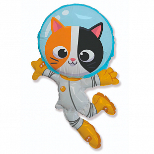 Котик-астронавт мини, фольгированный шар