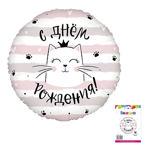 Котики С днем рождения в упаковке (дизайн ООО БРАВО), фольгированный шар
