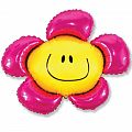 Цветочек фуксия (солнечная улыбка) мини, фольгированный шар
