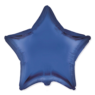 Звезда Темно-синий сатин / Satin Navy blue, фольгированный шар