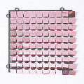 Декоративные панели с квадратными пайетками, Светло-розовый металл