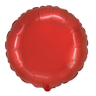 Круг Красный / Red, фольгированный шар