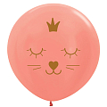 Котенок Принцесса, Розовое золото Металл, 2 ст., латексный шар