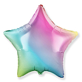 Звезда Радуга нежный градиент / Rainbow gradient, фольгированный шар