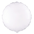 Круг Белый / White, фольгированный шар