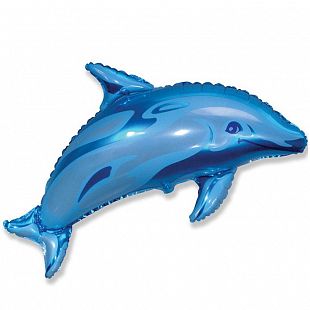 Дельфинчик (синий) мини, фольгированный шар