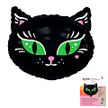 Кошечка черная голова в упаковке, фольгированный шар