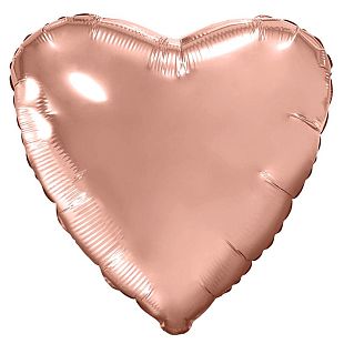 Сердце Розовое золото в упаковке, фольгированный шар