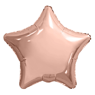 Звезда Розовое золото в упаковке, фольгированный шар
