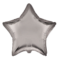 Звезда Стальной серый сатин / Satin Steel grey, фольгированный шар