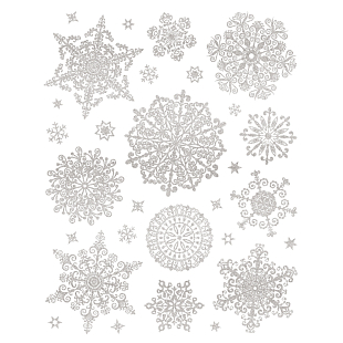 Новогоднее оконное украшение Невесомые снежинки, c глиттером
