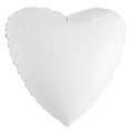 Сердце Белый, фольгированный шар