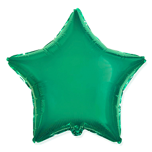 Звезда Зеленый / Green, фольгированный шар