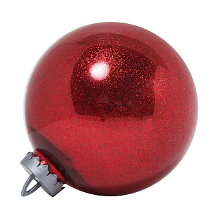 Новогодний шар Красный с глиттером 