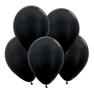 Черный,  Метал / Black, латексный шар