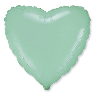 Сердце Мятный / Pastel mint, фольгированный шар