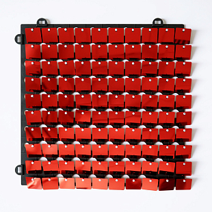 Декоративные панели с квадратными пайетками, Красный