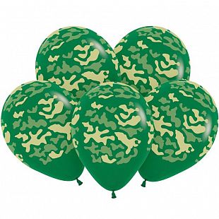 Камуфляж, Темно-зеленый Пастель, 5 ст., латексный шар