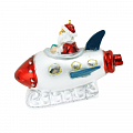 Елочная игрушка "Дед Мороз на ракете", в подарочной упаковке УЦЕНКА
