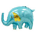 Слоник голубой, фольгированный шар