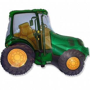 Трактор (зеленый), фольгированный шар