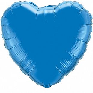 Сердце Синий / Blue, фольгированный шар