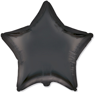 Звезда Черный сатин / Satin Black, фольгированный шар