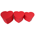 Набор подарочных коробок 3 в 1 "Сердце", Красный