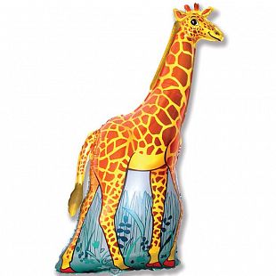 Жираф (оранжевый), фольгированный шар