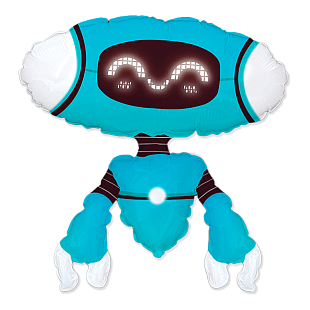 Робот синий, фольгированный шар