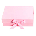 Коробка складная подарочная с лентой "Премиум", Розовая