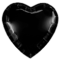 Сердце Черный блеск в упаковке, фольгированный шар