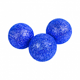 Набор синих глиттерных шаров из пенопласта 