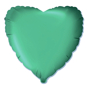 Сердце Зеленый сатин / Satin Green, фольгированный шар