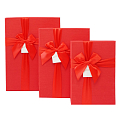 Набор подарочных коробок "Красный с бантом"