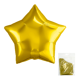 Звезда Золото в упаковке, фольгированный шар