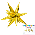 Звезда составная 12 лучиков Золото в упаковке, фольгированный шар