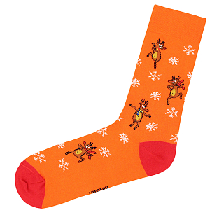 Подарочные носки "с Оленем", Оранжевые