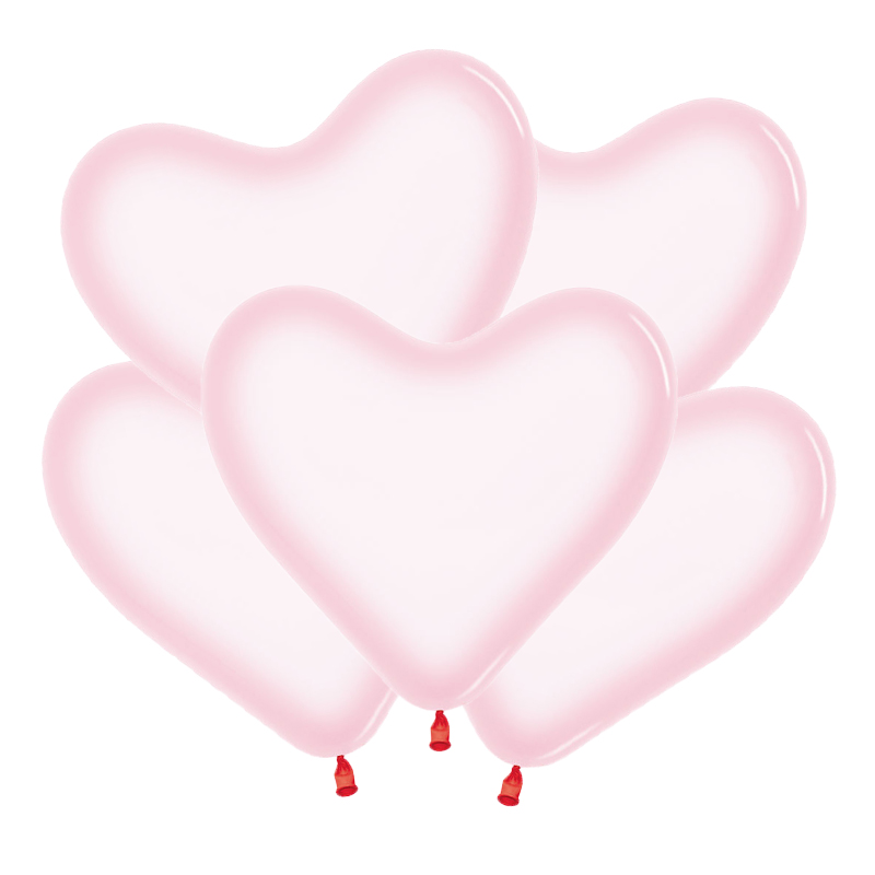 Сердце Кристал Пастельный Розовый / Pink, латексный шар