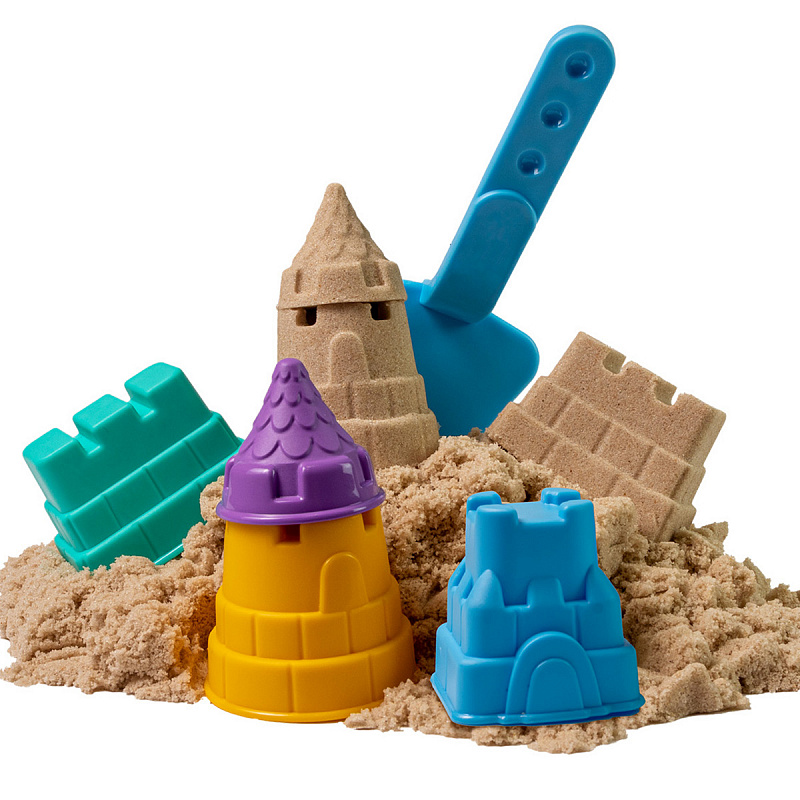Кинетический песок, игрушки в наборе "Волшебный песок", "Замок", песочный