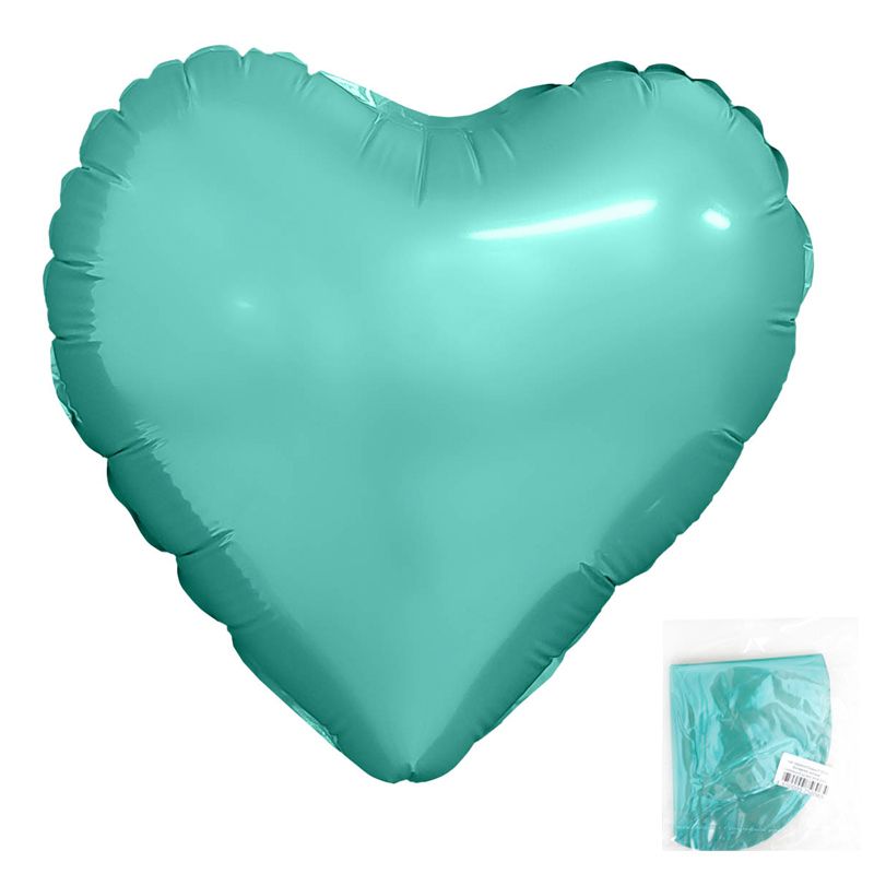 Сердце Бискайский зеленый, фольгированный шар
