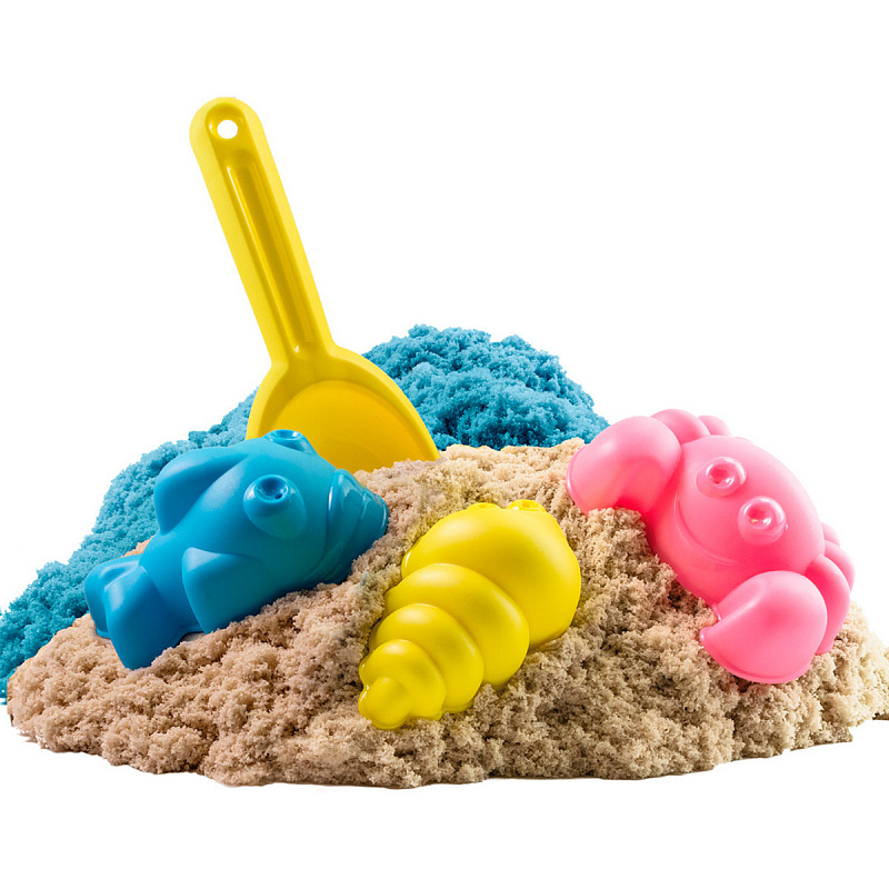 Кинетический песок, игрушки в наборе "Волшебный песок", "Океан", песочный, голубой