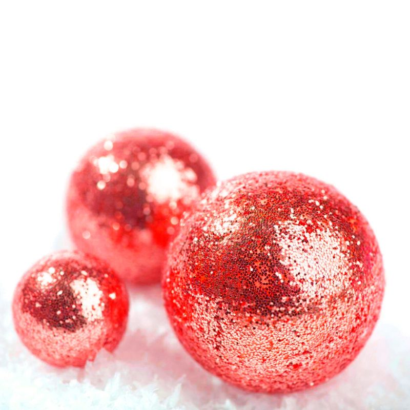 Набор Красных глиттерных шаров из пенопласта 