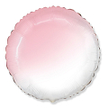 Круг Бело-розовый градиент / White-Pink gradient, фольгированный шар