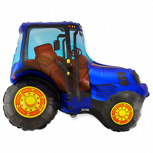 Трактор (синий), фольгированный шар