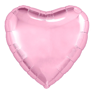 Сердце Нежно-розовый, фольгированный шар