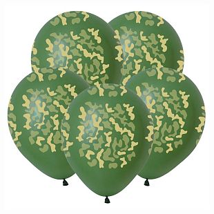 Камуфляж, Темно-Зеленый Пастель, латексный шар