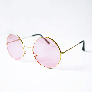 Карнавальные очки "Круглые" Розовые