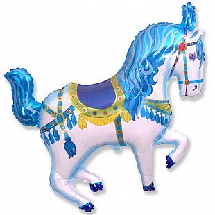 Цирковая лошадь (синий) мини, фольгированный шар